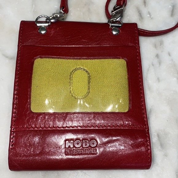 HOBO Int Red Glazed Leather String Wallet EUC - Picture 4 of 12